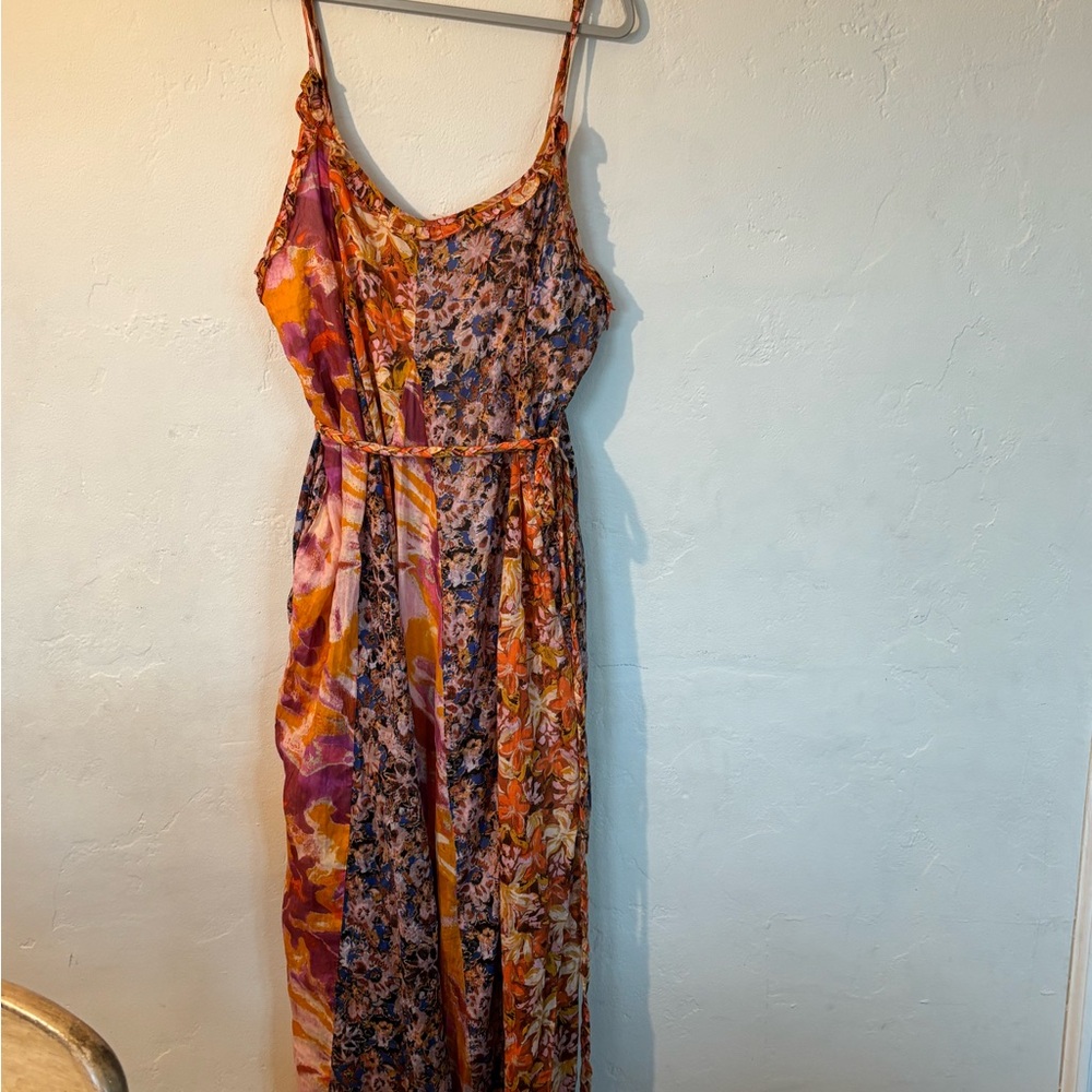 FREE PEOPLE Floral Maxi Dress in Orange and Purple